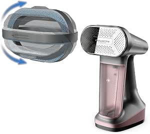 Rowenta - Clothes Iron, 3 in 1 Hand Sprays, Garment Steamer, Lint Remover, 1875W Tank, Auto Shut-off, Black and Pink - Image 1