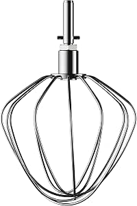 Kenwood Stainless Steel Whisk KAT51.000SS - Accessory for Kenwood Food Processor - Balloon Whisk Compatible with All Chef Food Processors - Dishwasher Safe - Stainless Steel - Image 1