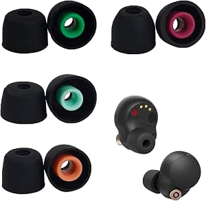 Eartips Compatible with WF-1000XM5 4 Pairs Noise Cancelling Noise Enhancement Cushioned Soft Non-slip Ultra Comfortable Earbuds - Image 1