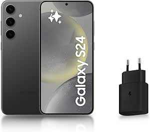 Samsung Galaxy S24, Android 5G Smartphone, 256GB, 25W Fast Mains Charger Included [Amazon Exclusive], Unlocked Smartphone, Black, FR Version - Image 1