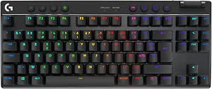 Logitech G PRO X TKL LIGHTSPEED Wireless Gaming Keyboard, Ultra-Portable, No Numeric Keypad, LIGHTSYNC RGB, PBT Keys, Touch Switches (GX Brown), French AZERTY, PC – Black - Image 1