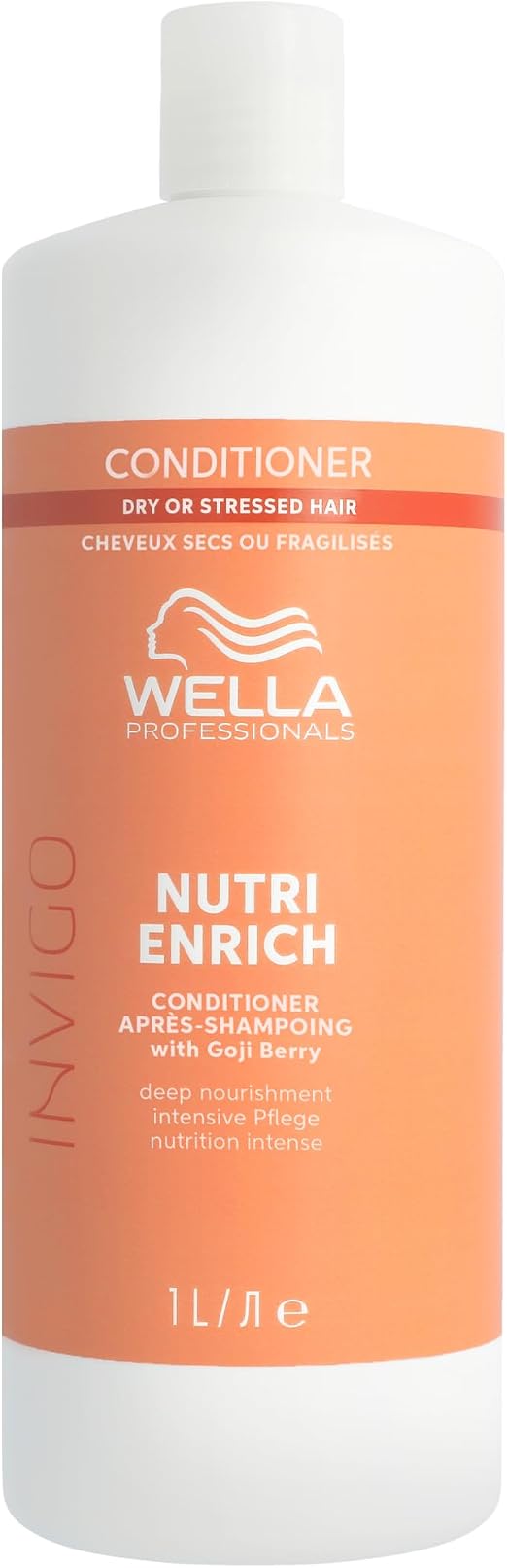Wella Professionals Invigo Nutri Enrich Anti-Frizz Nourishing Conditioner with Oleic Acid and Goji Berries - Restores Dry and Damaged Hair 1L - Image 1