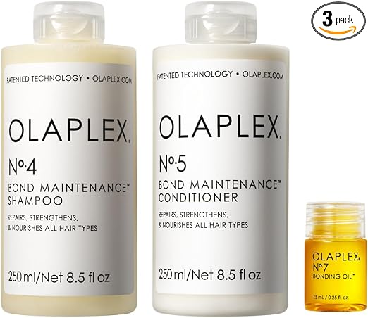 Olaplex Wash and Shine Hair Kit: No.4, No.5, No.7 (10ml), Shampoo and Conditioner Set to Wash, Hydrate and Control Frizz for 72 Hours - Image 1