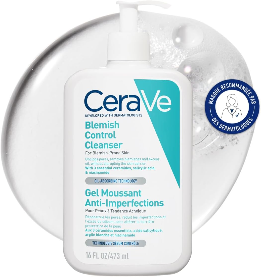 CeraVe - Gel Moussant Anti-Imperfections - Purifie la Peau en douceur et Réduit les Imperfections - Acide Salicylique, Argile Blanche, Céramides et Niacinamide - Peau à Tendance Acnéique - Image 1