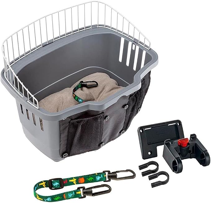 Ferplast Transport Basket for Dogs, Cats, Atlas Bike Bicycle Basket for Dogs Max 7 kg Practical Release Attachment System, Cushion and Seat Belt Included, 47 x 35.5 x 34.5 cm - Image 1