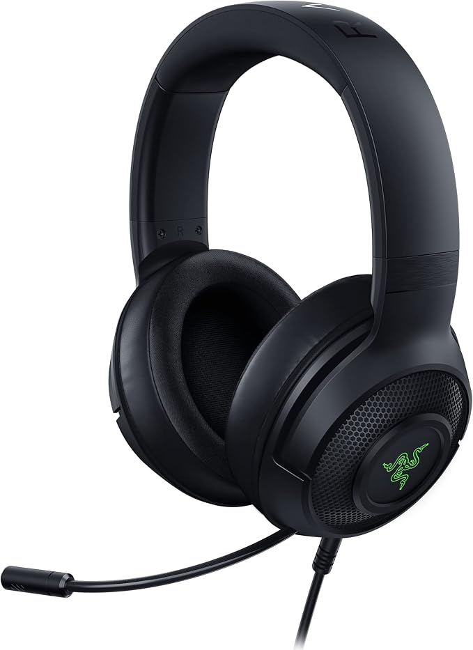 Razer Kraken V3 X Gaming Headphones: 7.1 Surround Sound - Triforce 40mm Drivers - HyperClear Foldable Cardioid Mic - Chroma RGB Lighting - for PC - Classic Black - Image 1