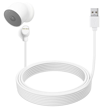 1 Upgrade Pack, 25 Feet / 25 Feet USB Charging Cable, Thick Four Core Charging Cable, Compatible with Google Nest Cam Camera (Battery Edition), Extended Charging Cable - Image 1