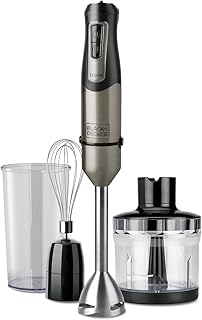BLACK+DECKER - Mixeur Plongeant Multifonction 3 en 1 1200W | 20 Vitesses + Turbo | Anti-éclaboussures | Verre doseur | Bol Hachoir | INOX Anti-Traces - Image 1