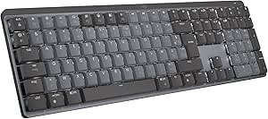 Logitech MX Mechanical Wireless Keyboard Backlit Performance Silent Touch Buttons, Backlight, Bluetooth, USB-C, MacOS, Windows, Linux, iOS, Android, Metal, French AZERTY – Grey - Image 1