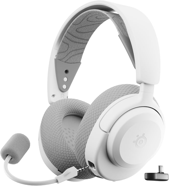 SteelSeries Arctis Nova 3P Wireless Headphones - Mobile Companion App - 40h Battery - Neodymium Magnetic Speakers - 2.4GHz/Bluetooth - Detachable Mic - PS5, PS4, PC, Switch, Mobile - White - Image 1