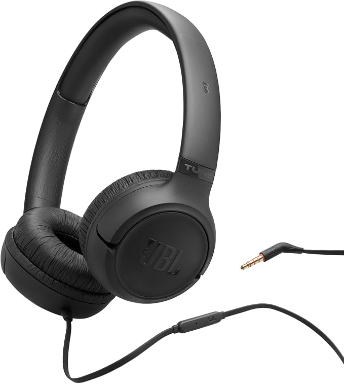 JBL Tune 530 Wired Over-Ear Comfortable Headphones with Microphone, Pure Bass JBL Sound, EQ Presets, Foldable Design and Tangle-Free Cable, Black - Image 1