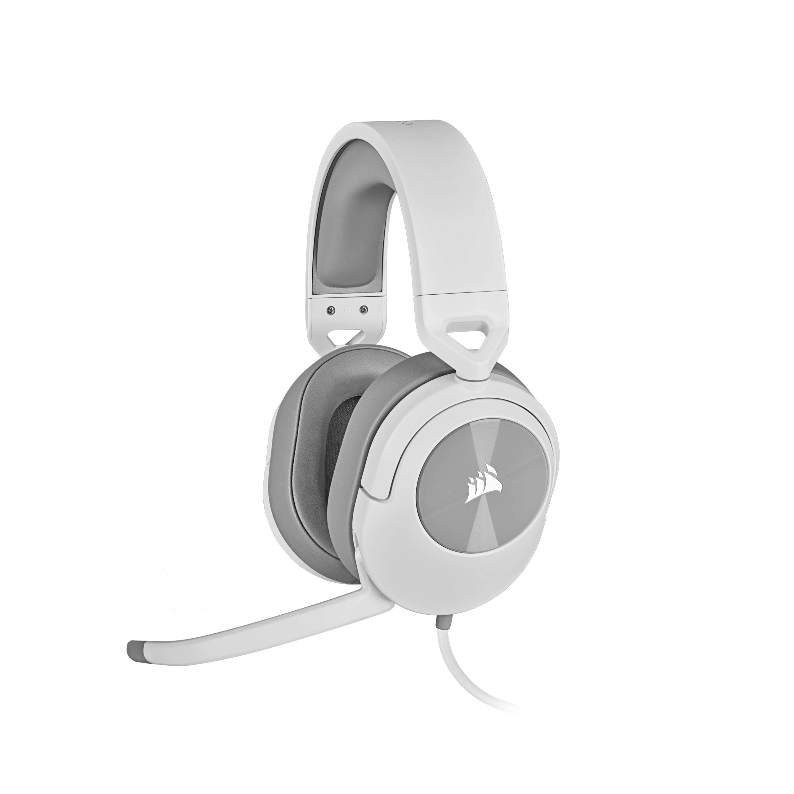 Corsair HS55 Surround Lightweight Multiplatform Wired Gaming Headset - Dolby 7.1 Surround Sound - iCUE Compatible - PC, Mac, PS5, PS4, Xbox, Nintendo Switch, Mobile - White - Image 1