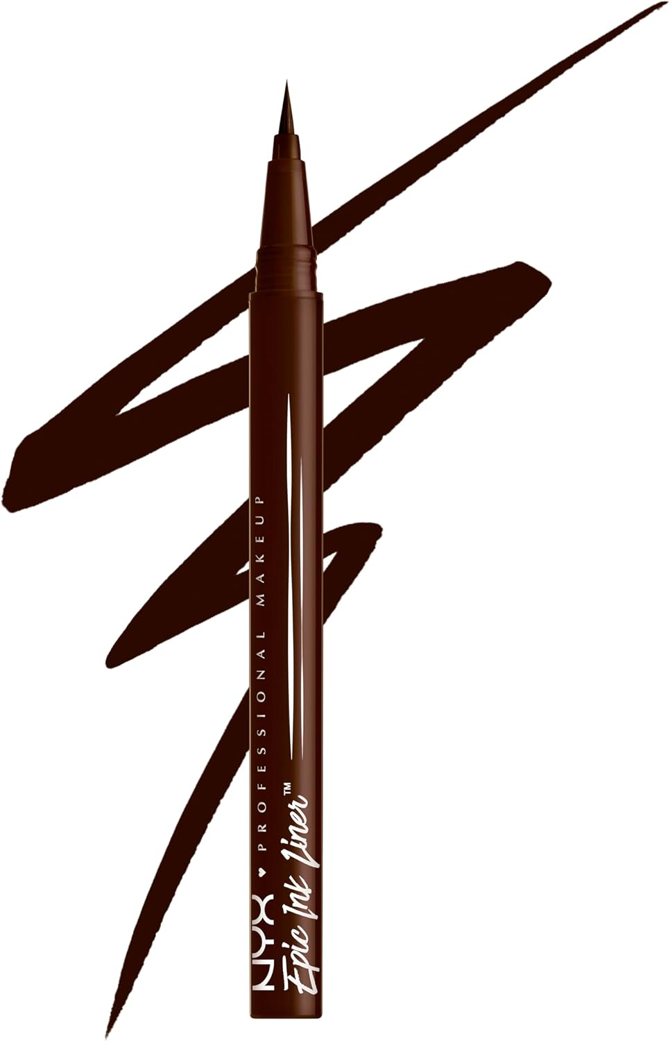 NYX Professional Makeup Eyeliner Liquide à Pointe Feutre Epic Ink Liner, Waterproof, Formule Vegan, Teinte : Milk Chocolate - Image 1