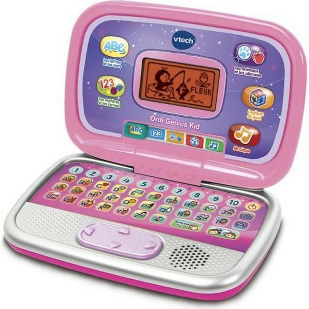 VTech - Ordi Genius Kid Pink, Children's Computer with Backlit Screen, 20 Evolutionary Activities and Games, Educational Toy, Gift for Children from 3 to 7 Years - English Content - Image 1