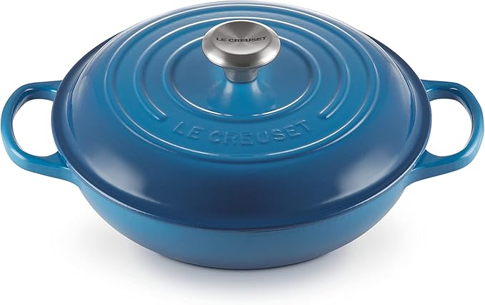LE CREUSET, Enamelled Cast Iron Dutch Oven, Round, Diameter 26 cm, 2 L, Suitable for All Heat Sources (Induction Included), 4.2 kg, Marseille Blue - Image 1