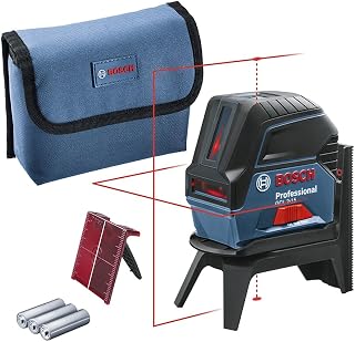 Bosch Professional laser ligne en croix GCL 2-15 (laser rouge, pour l'intérieur, avec points d’aplomb, portée : 15 m, 3 piles AA, support rotatif RM 1, cible laser, housse de protection) - Image 1