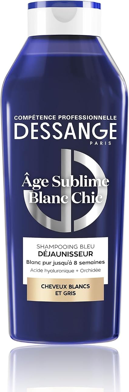 DESSANGE - Sophisticated White Sublime Age Deyellowing Shampoo - Formula Enriched With Hyaluronic Acid & Orchid Extract - Neutralises Yellow Reflections - White & Grey Hair - 280ml - Image 1