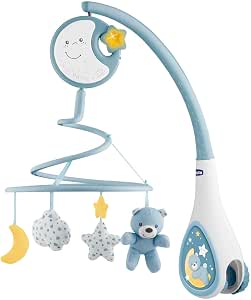 Chicco Mobile Musical First Dreams, Mobile évolutif 3en1 pour Bébé, avec mélodies apaisantes et Projection d'arc-en-Ciel, 4 pendentifs Doux, Compatible avec Les berceaux Next2Me, 0 Mois et Plus - Image 1