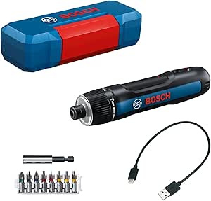 Bosch Professional Bosch GO 3 cordless screwdriver (with set of 8 bits, bit holder, USB-C cable, mini box), Blue, 06019H2201 - Image 1