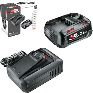 Bosch Battery and quick charger Starter Set 18V (1 x 2.5 Ah Lithium-Ion Battery; 1 x Fast Charger; Power for All 18 V Alliance) - Image 1