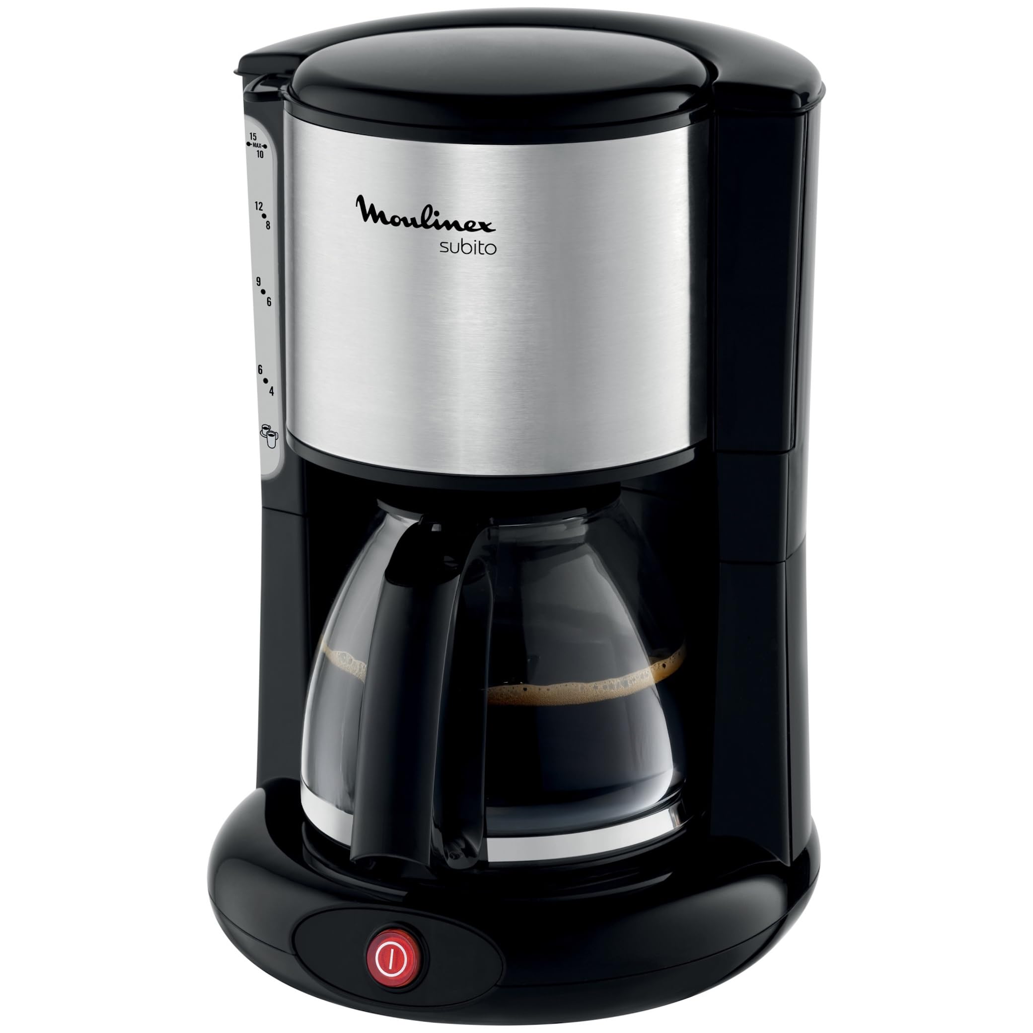 Moulinex Stainless Steel Filter Coffee Maker, 10 to 15 Cups, 1.25L, Removable Filter, Automatic Shutdown, Anti-drip System, Swivel Filter Holder, Subito, FG360811 - Image 1