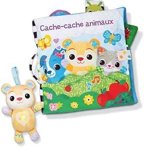 VTech - Large Toudoux Discovery Book, Fabric Book for Babies with Musical and Interactive Teddy Bear, Sensory Awakening Toy, Baby Gift from 3 Months - Image 1