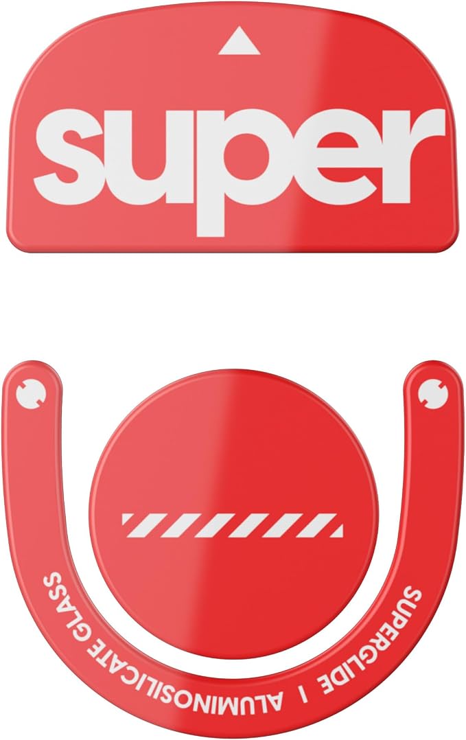 Pulsar Gaming Gears Superglide2 Mouse Skates with Controllable Speed Textured Surface, Heavy Duty Glass, Smooth and Durable Sole for Logitech G Pro X Superlight2 (Red) - Image 1