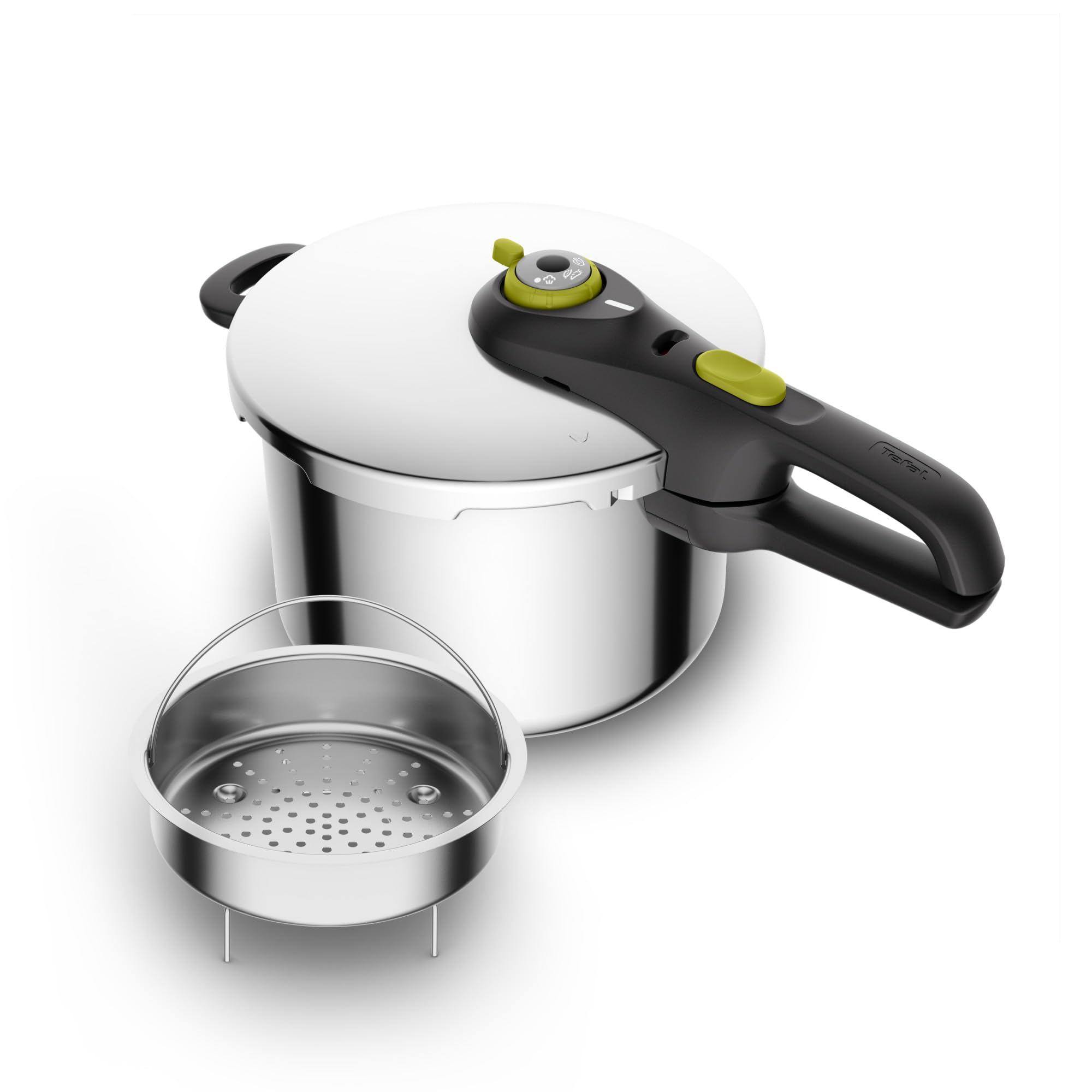 TEFAL Pressure cooker stainless steel 6 L (4-6 people), pressure cooking, quick cooking, 2 programs, 5-point safety system, induction pressure cooker, secure 5 NEO P2530738 dishwasher safe - Image 1