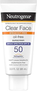 Clear Face Liquid Sunscreen Lotion SPF 50, Broad Spectrum UVA/UVB, Fragrance Free & Oxybenzone, Non Comedogenic, 90ml - Image 1