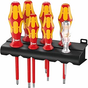 Wera 05006147001 160 i/7 Rack Screwdriver Set Kraftform Plus Series 100 + Single-Pole Phase Tester + Rack, 7-Piece          [Energy Class A+] - Image 1