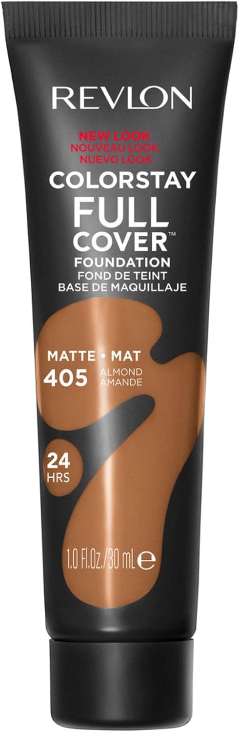 REVLON ColorStay Full Cover - Fond de Teint Couvrant Imperfections - Maquillage Teint - Couvrance optimale et fini mat - Résite à Toutes Épreuves - Effet Seconde Peau - ALMOND 30ml - Image 1