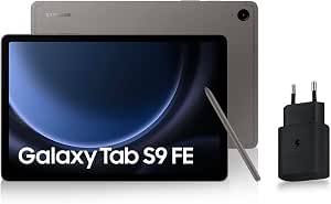 Samsung Galaxy Tab S9 FE Tablet, 10.9 Inch Wifi 128GB, 25W Fast Mains Charger Included [Amazon Exclusive], S Pen Included, Long-Life Battery, IP 68 Certification, Charcoal, FR Version - Image 1
