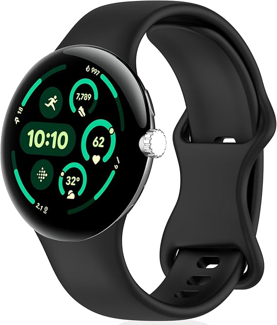 Silicone Strap Compatible with Google Pixel Watch 4 41mm/3 41mm/2/1/Pixel Watch 4 45mm/3 45mm, Replacement Band, Adjustable Sport Strap for Men and Women - Image 1
