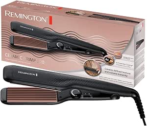 Remington Hair Embossing Iron [Zigzag Waves & Volume] Ceramic Crimp (Wide Plates Ceramic Tourmaline Antistatic, Fine & Thick Hair, Adjustable Temperature 150-220°C) Curler S3580 - Image 1