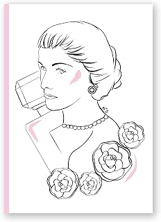 La Gata Zurda - Carnet A5 - Coco Chanel - Carnet de notes - Couverture illustrée, 100 pages, 90 g/m² - 21 x 15 cm - Pages blanches - Illustration - Design et mode - Image 1