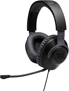 JBL Quantum 100 Wired Gaming Headset with Detachable Mic - Lightweight and Comfortable Gaming Accessory - Compatible with Multiple Platforms - Black - Image 1