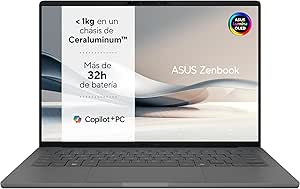 ASUS Zenbook A14 OLED UX3407QA-QD349W Copilot + PC 14" WUXGA (Qualcomm Snapdragon X1-26-100, 16GB RAM, 1TB SSD, Qualcomm Adreno GPU, Windows 11 Home) Icelandic Grey - QWERTY TEC - Image 1