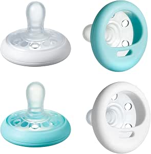 Tommee Tippee Breast Like Pacifiers, Skin-Like Texture, Symmetrical Design, BPA-Free Binkies, 6-18m, 4PCS - Image 1