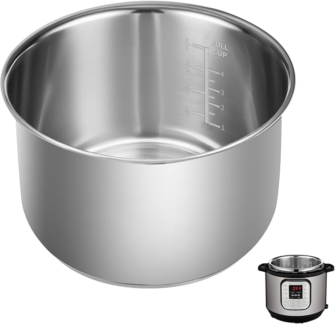 3 Litre Stainless Steel Inner Saucepan Compatible with Instant Pot, Rice Pot, 304 Stainless Steel Inner Bowl Non-Stick, Durable Pots for Multicookers, Easy - Image 1