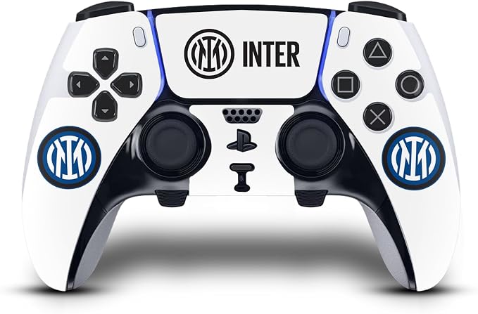 Head Case Designs Officially Licensed Inter Milan Logo on White Badge Vinyl Game Sticker Skin Sticker Cover Compatible with Sony Playstation 5 PS5 DualSense Edge Controller - Image 1