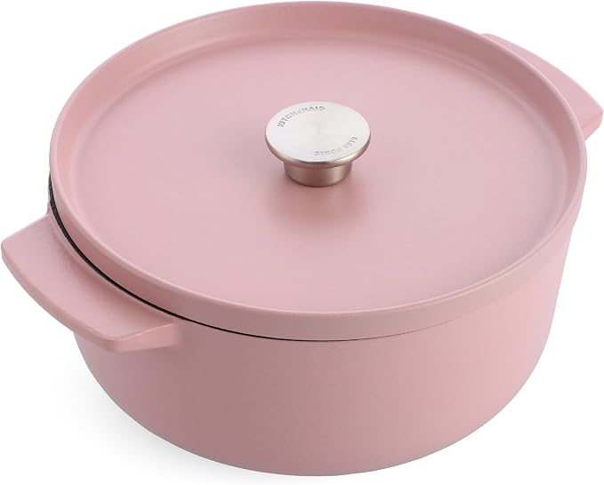 KitchenAid Cast Iron Enamelled Cast Iron Casserole Dish with Lid, Diameter 26 cm, Round, 5.2 L, 6 kg, High Quality & Durable, Searing, Frying, PFAS Free, Induction, Ergonomic Handle, Oven at 260°C, - Image 1