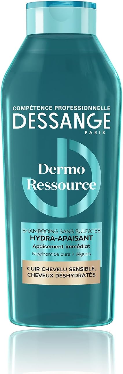 DESSANGE - Dermo Ressource Hydra-Soothing Shampoo - Sulfate Free - Formula Enriched With Algae & Pure Niacinamide - Soothes & Hydrates - Sensitive Scalp & Dehydrated Hair - 280ml - Image 1