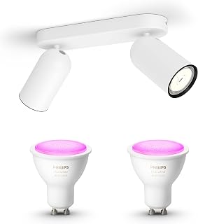 Philips Myliving Pongee Spot lumineux encastrable - Blanc - 2 points lumineux - Incl. Philips Hue White & Color Ambiance GU10 - Image 1