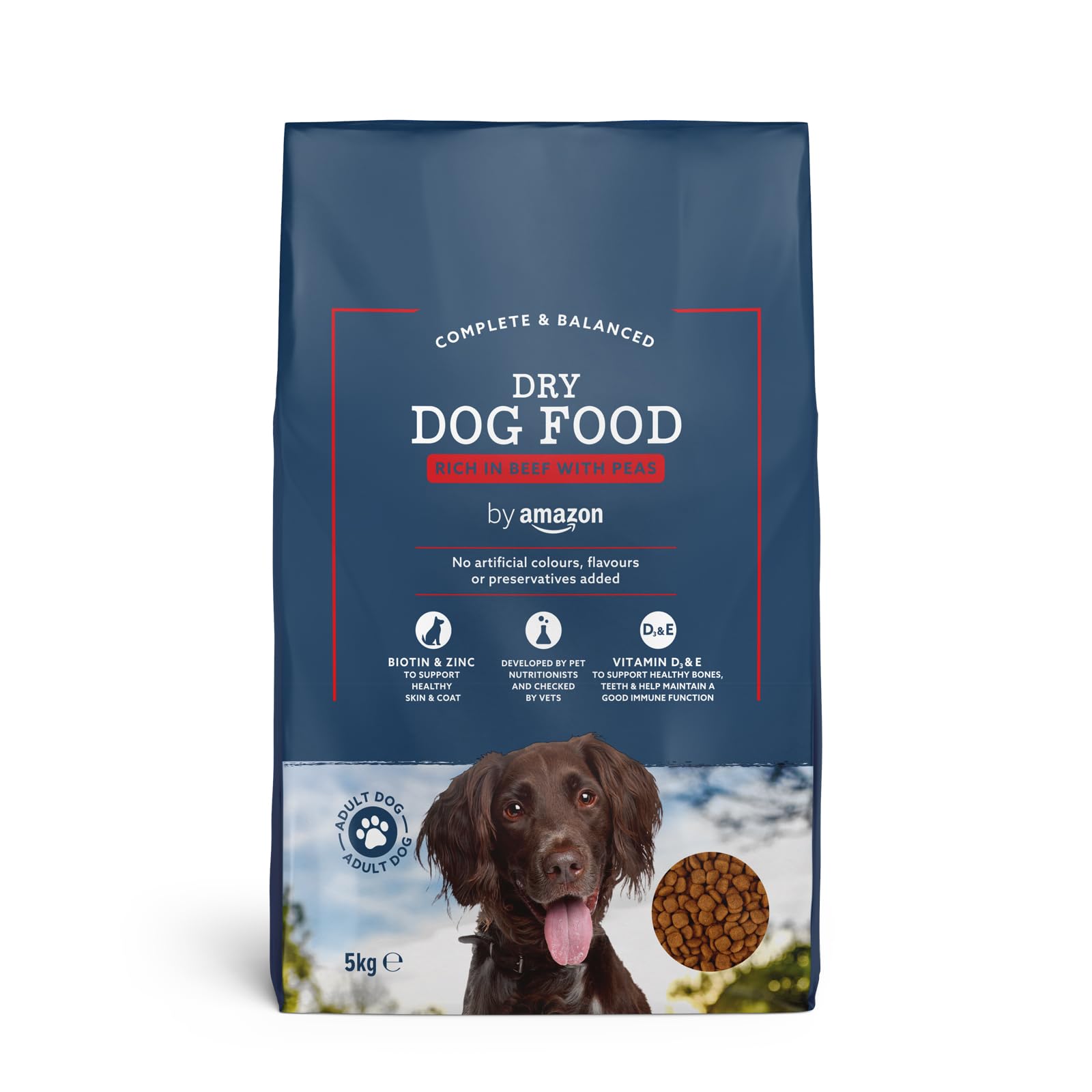 by Amazon - Croquettes complètes Pour Chien adulte, Boeuf aux Petits Pois, 5kg, lot de 1 - Image 1