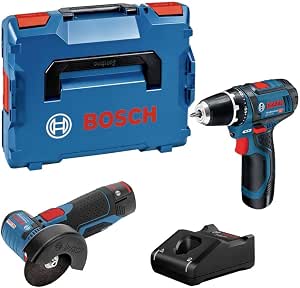 Bosch Professional combo-kit GSR 12V-15 + GWS 12V-76 (avec 2 batteries 2,0 Ah, chargeur GAL 12V-40, dans L-BOXX) - Image 1