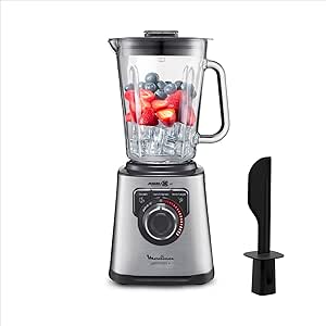 Moulinex PerfectMix+ High Speed Blender, 1200 W, 2 L Glass Bowl, 3 Automatic Programmes LM811D10 - Image 1