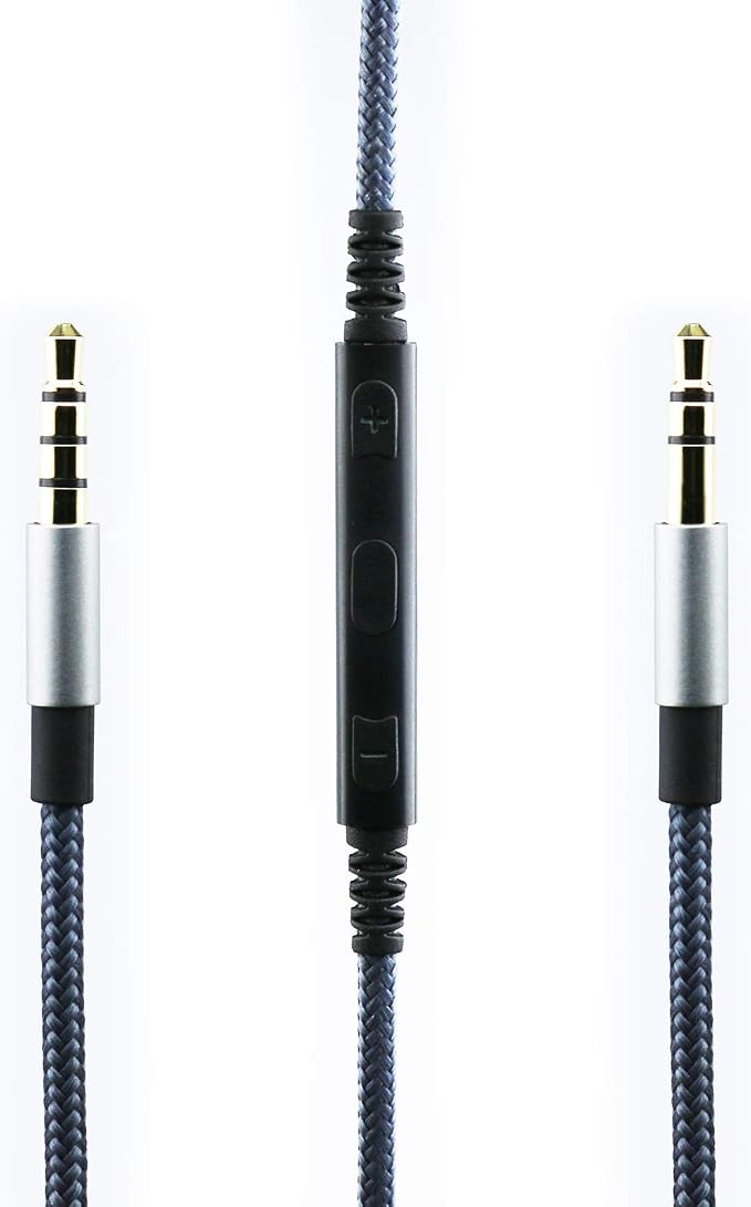 Replacement Audio Cable with Built-in Microphone Remote Compatible with B&O PLAY by Compatible with Bang & Olufsen Beoplay H6 H7 H8 H9 H2 Headphones and Compatible with iPhone - Image 1