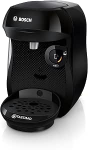 Bosch Tassimo Happy Friendly Multi-Drink Coffee Machine, TAS102EA, 70+ Hot Beverages, OneTouch, Coffee Pod Maker, Intellibrew, Descaling Tablets, Black - Image 1
