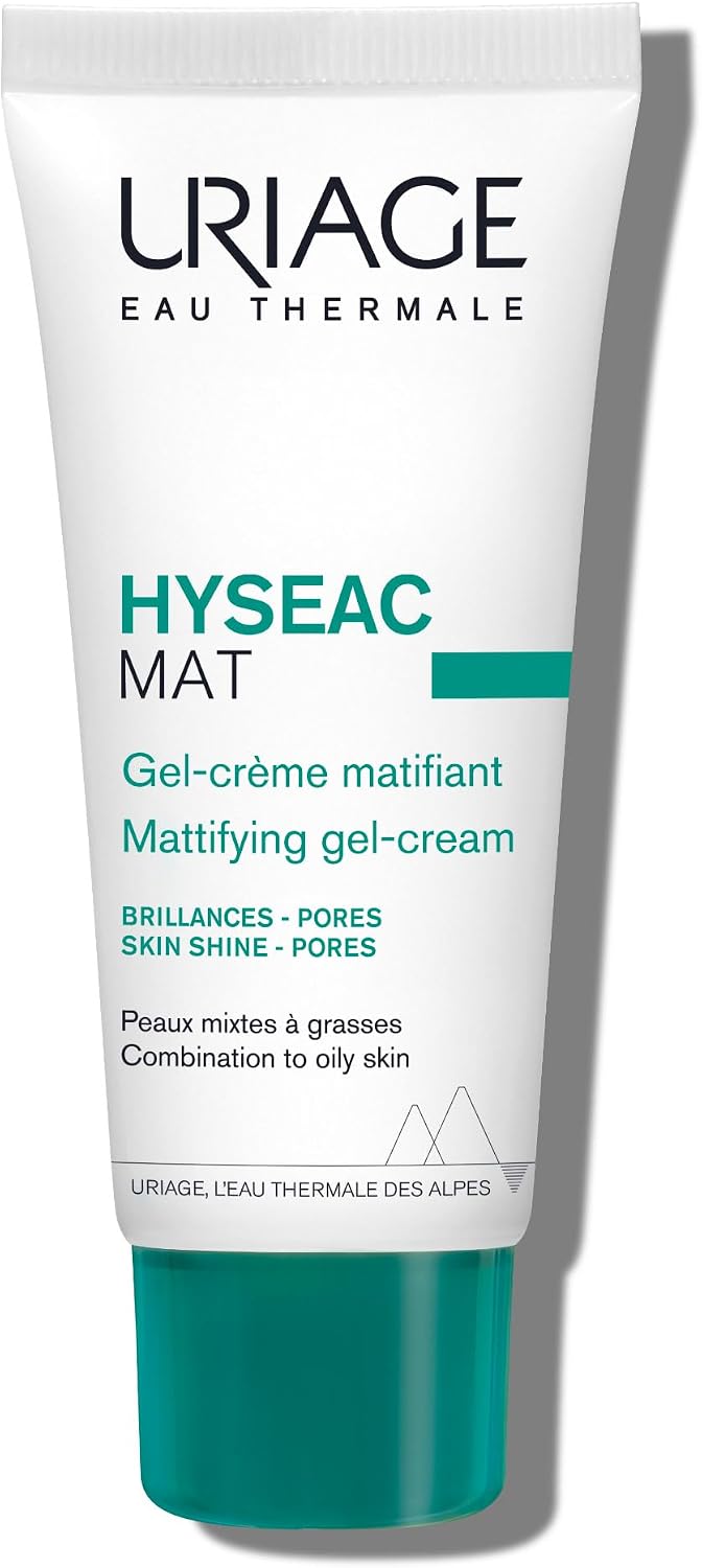 Uriage Hyseac Mat Gel-Crème Matifiant - Réduit la Brillance de la Peau, Absorbe l'Excès de Sébum, Resserre les Pores - Base de Maquillage et Hydratant - Peaux Mixtes à Grasses - Léger et Frais - 40ml - Image 1