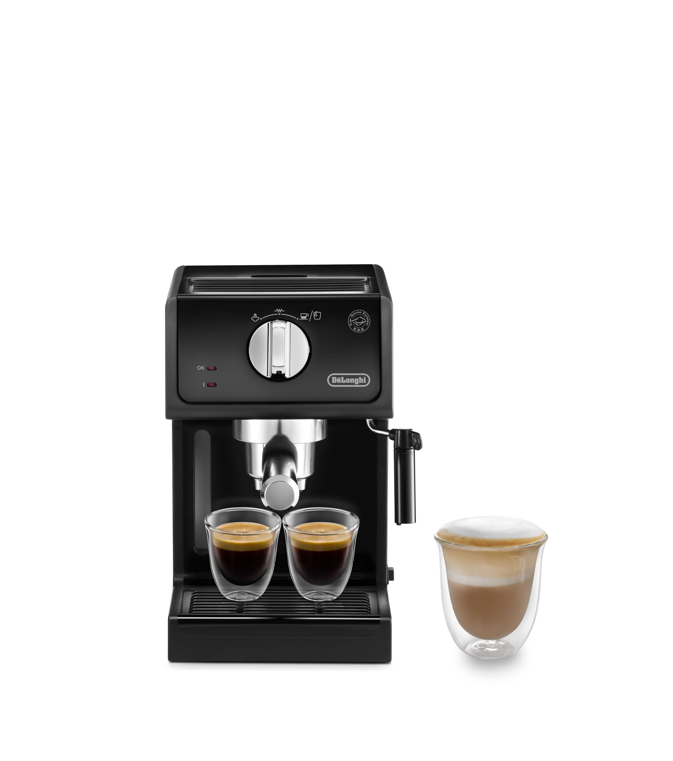 De'Longhi Espresso Machine ECP 31.21 | Filter Holder with Aluminium Finish | Milk Foam Nozzle | 1 or 2 Espresso Cups | Also Suitable for Pods | Black - Image 1